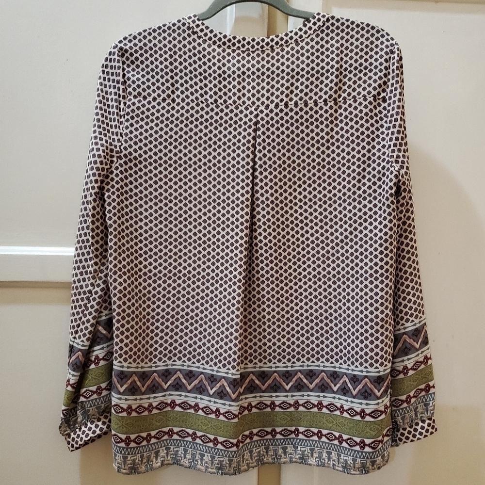 LUSH Women's Mix Print Peasant Blouse 👚 - Picture 6 of 7